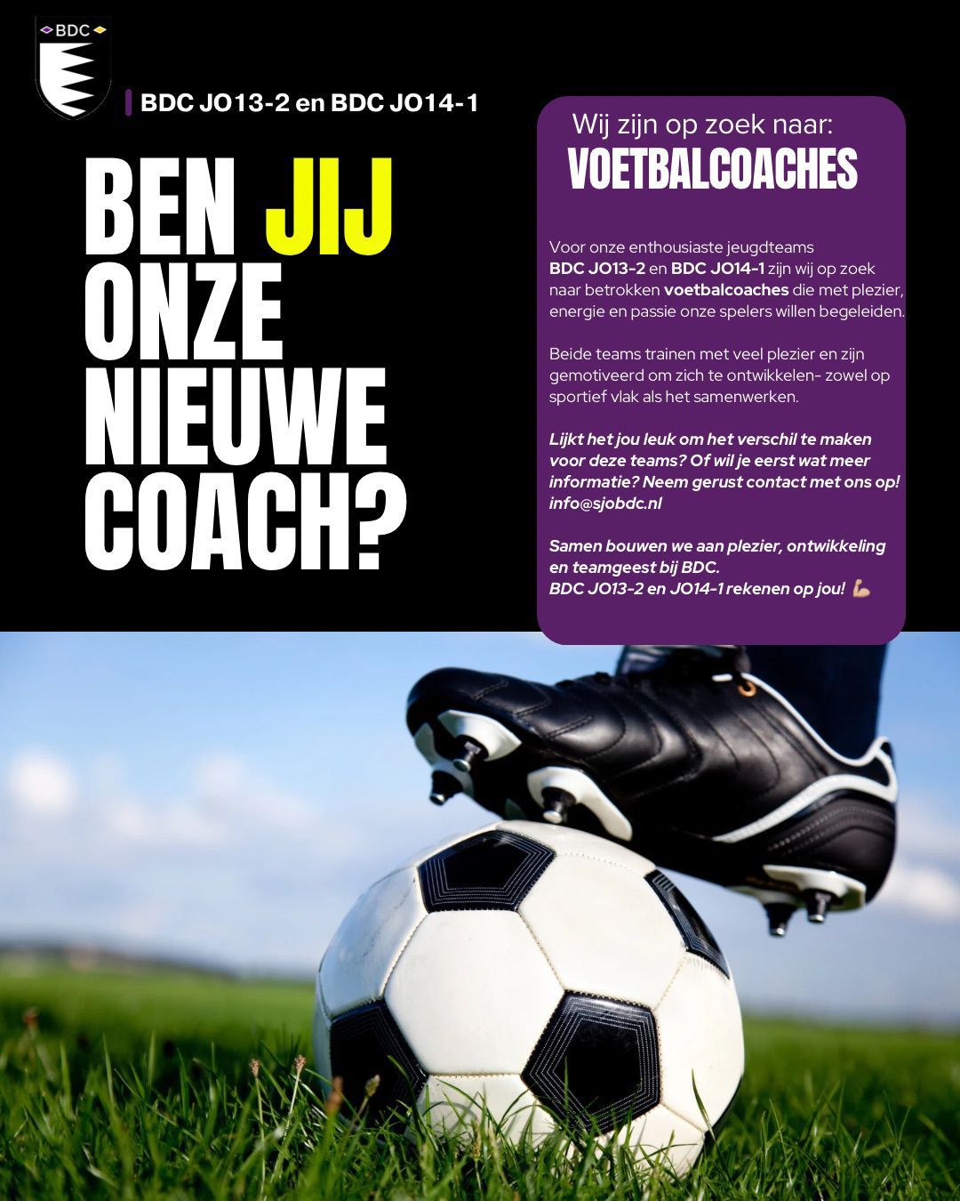 We zijn op zoek naar voetbal coaches!