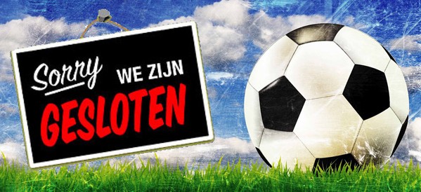 Kantine gesloten zaterdag 25 april